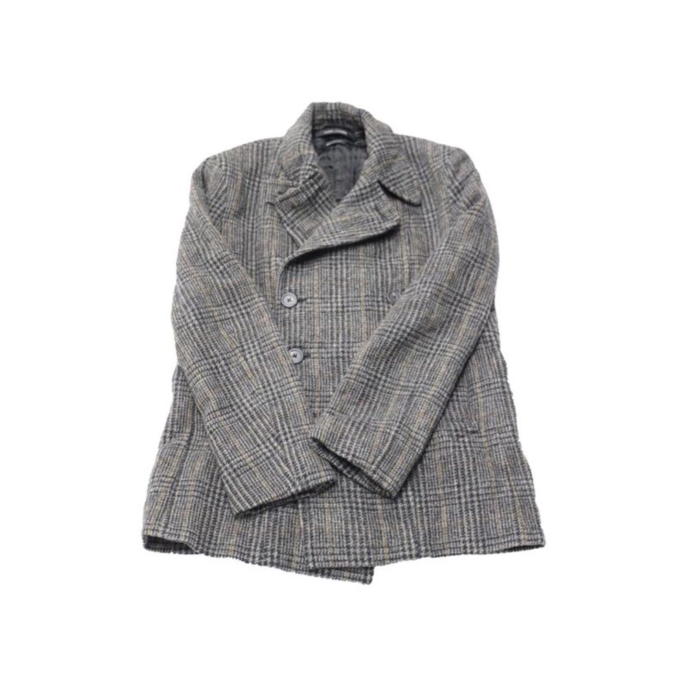 Marc Jacobs Plaid Pea Coat in Grey Wool